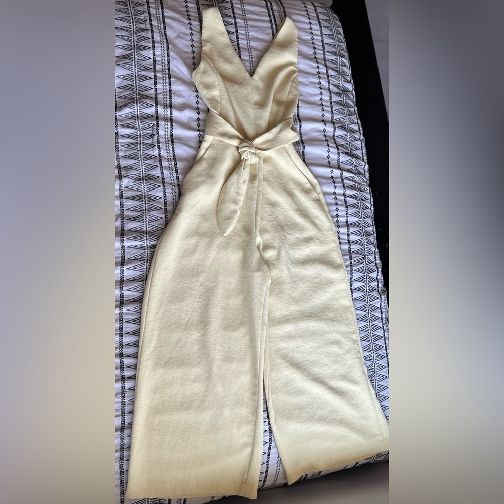 Aritzia Wilfred Coulement Open Back Jumpsuit Lemon Meringue. Size 4 - Picture 16 of 16